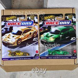 Hot Wheels CUSTOM MADE Porsche 911 GT3 Roxy Chase GOLD & Porsche Rexy Green LOT