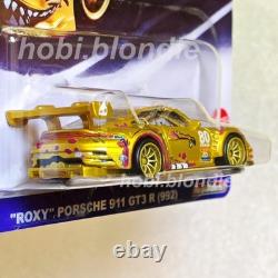 Hot Wheels CUSTOM MADE Porsche 911 GT3 Roxy Chase GOLD & Porsche Rexy Green LOT