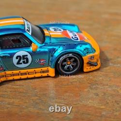 Hot Wheels CUSTOM Made Porsche 930 RWB Gulf Real Riders CHROME BLUE