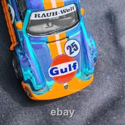 Hot Wheels CUSTOM Made Porsche 930 RWB Gulf Real Riders CHROME BLUE