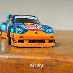 Hot Wheels CUSTOM Made Porsche 930 RWB Gulf Real Riders CHROME BLUE