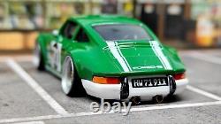 Hot Wheels Custom Porsche 911 Green Aluminum Rim Corrugated Rim Tomica