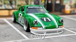 Hot Wheels Custom Porsche 911 Green Aluminum Rim Corrugated Rim Tomica