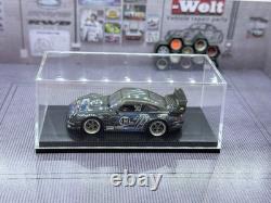 Hot Wheels Porsche 993 GT2 164 Gray/Blue/Black Metal Diecast with Case