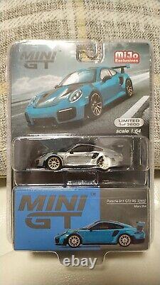 MINI GT 344 chase Porsche 911 GT2 RS Weissach Package Miami Blue