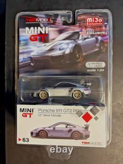MINI GT63 mijo Porsche 991 Turbo GT2 RS Weissach Package GT Silver Metallic LHD