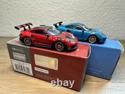 Mini GT 164 Porsche 911 GT2 & GT3 RS Weissach Package Blue #344 & Red #1060