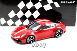 Minichamps 118 2019 Porsche 911 Carrera 4S Type 992 Carmine Red Diecast Car