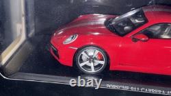 Minichamps 118 2019 Porsche 911 Carrera 4S Type 992 Carmine Red Diecast Car