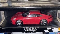 Minichamps 118 2019 Porsche 911 Carrera 4S Type 992 Carmine Red Diecast Car
