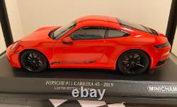 Minichamps 2019 Porsche 911 (992) Carrera 4S Orange 600 Pcs 1/18 New & Inspected
