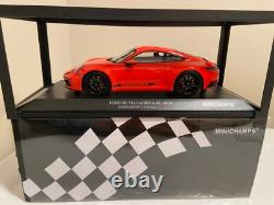 Minichamps 2019 Porsche 911 (992) Carrera 4S Orange 600 Pcs 1/18 New & Inspected