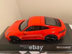 Minichamps 2019 Porsche 911 (992) Carrera 4S, Orange, 600 Pcs Only, 1/18 New