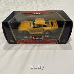 NEW Burago VIP Collection 1986 Porsche 959 Turbo Model Car 124 Yellow 0563