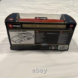 NEW Burago VIP Collection 1986 Porsche 959 Turbo Model Car 124 Yellow 0563