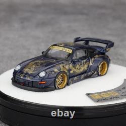 PGM 1/64 Porsche 911 993 RWB Dark Blue Chinese Dragon SPECIAL EDITION