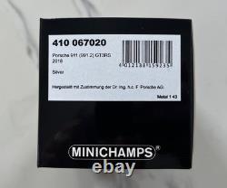 Porsche 911 (991.2) GT3 RS 2018 Silver 143 Minichamps 410067020 Limited