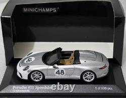 Porsche 911 (991) Speedster 2019 Silver 143 Minichamps 1 of 630 pcs SUPERB