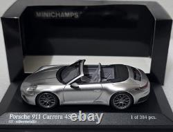 Porsche 911 992 Carrera 4S Cabriolet 2019 Silver 1/43 Minichamps 410069330 (17)