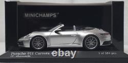 Porsche 911 992 Carrera 4S Cabriolet 2019 Silver 1/43 Minichamps 410069330 (17)
