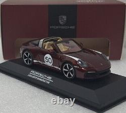 Porsche 911 (992) Targa 4S 2016 Heritage Edition Cherry Red Met 143 Minichamps