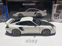 Porsche 911 GT2 RS White/GOLD 1/18 Scale Minichamps Limited 1 of 504 pcs