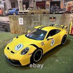 Porsche 911 GT3 RS 4.0 (Yellow) Barn Find Cars 118 DIECAST Race Ready