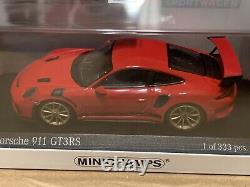 Porsche 911 GT3 RS (991.2) 2018 Red/Gold Wheels Minichamps 143