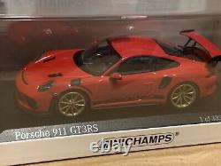 Porsche 911 GT3 RS (991.2) 2018 Red/Gold Wheels Minichamps 143