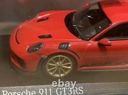 Porsche 911 GT3 RS (991.2) 2018 Red/Gold Wheels Minichamps 143