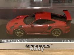 Porsche 911 GT3 RS (991.2) 2018 Red/Gold Wheels Minichamps 143