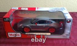 Porsche 911 GT3 RS Darkgray and Red Special Edition Maisto 118