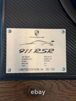 Porsche 911 RSR 18 Official Model Ltd Edition 20/50 Display Case & Plaque RARE