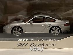 Porsche 911 Turbo (997) Silver/Red Minichamps 143