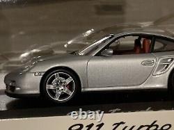 Porsche 911 Turbo (997) Silver/Red Minichamps 143