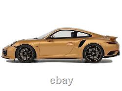 Porsche 991.2 Turbo S Orange Metallic with Black Stripes 1/18 Model Car by GT Sp