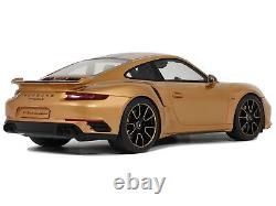 Porsche 991.2 Turbo S Orange Metallic with Black Stripes 1/18 Model Car by GT Sp