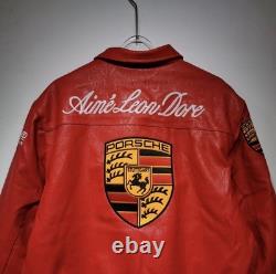 Porsche 993 Turbo Leather Club Jacket Limited Edition Biker Leather Jacket Red