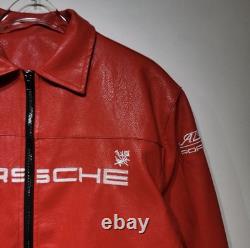 Porsche 993 Turbo Leather Club Jacket Limited Edition Biker Leather Jacket Red