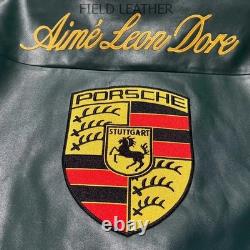 Porsche 993 Turbo Leather Jacket Limited Addition Biker Cowhide Leather Jacket