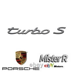 Porsche 993. Turbo S Script Emblem. Titanium. Genuine OE. #99355998200