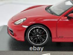 Porsche Cayman GTS 2015 Carmine Red 143 Minichamps Paul's Model Art with Case
