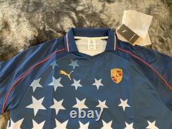 Porsche Design / Puma Ltd Ed. USA Soccer Style T-shirt With Collar USA Size XL