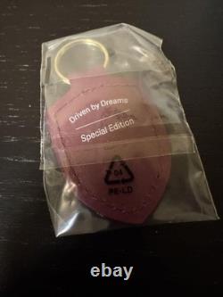 Porsche Special Edition Burgundy Leather Keychain with Emblem Used