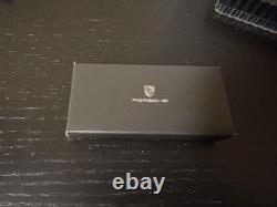 Porsche Special Edition Burgundy Leather Keychain with Emblem Used