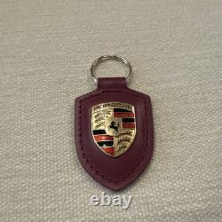 Porsche Special Edition Leather Keychain Emblem Driven by Dreams New