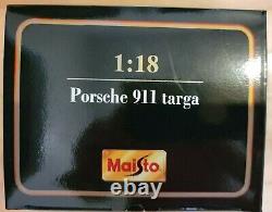 Rare! Maisto 1/18 Special Edition Blue Porsche 911 Targa New