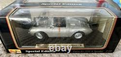 SEALED MAISTO SPECIAL EDITION 1/18 PORSCHE 550 A SPYDER! SILVER With BLACK 31843