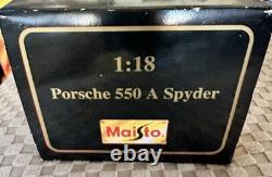 SEALED MAISTO SPECIAL EDITION 1/18 PORSCHE 550 A SPYDER! SILVER With BLACK 31843