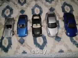 Set of 5 Porche 911 118 Diecast Car Collection, G, 964, 997, 996 Turbo, Spyder